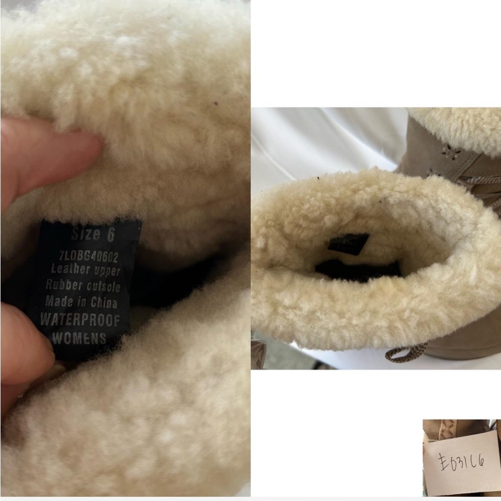 ULU Suluk Women's Waterproof Faux Fur Trim Leather Winter boots size 6. - Picture 10 of 11